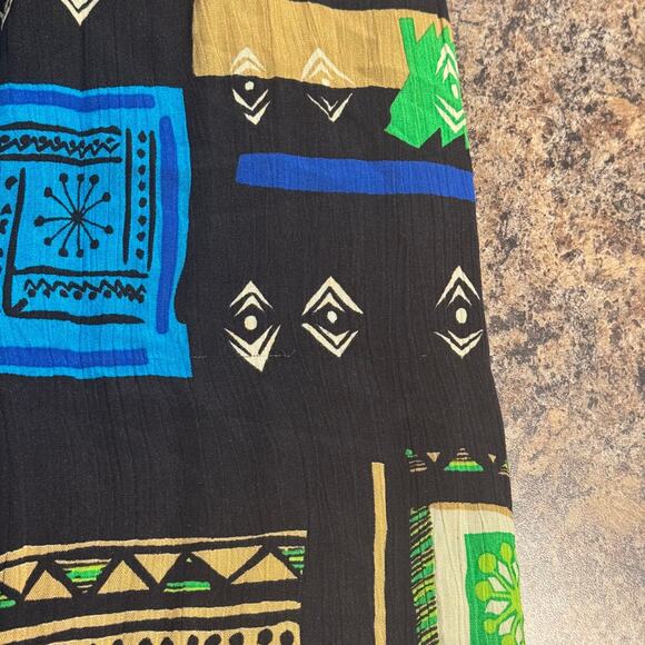 Sharon Anthony Skirt Vintage Gauze Maxi Y2K 90s Retro Art Deco Abstract Long 18W - Picture 6 of 8